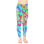 Colorful distorted shapes on a grey background                                                  Kids  Leggings