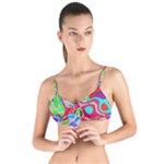 Colorful distorted shapes on a grey background                                                   Tie Up Cut Bikini Top
