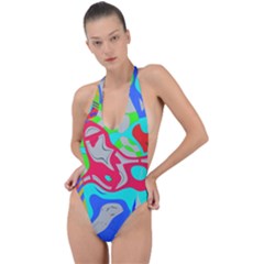 Backless Halter One Piece Swimsuit 