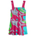 Colorful distorted shapes on a grey background                                                   Kids  Layered Skirt Swimsuit