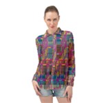 Colorful shapes texture                                                 Long Sleeve Chiffon Shirt