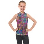 Colorful shapes texture                                                 Kids  Sleeveless Polo Tee