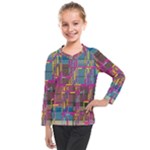 Colorful shapes texture                                                Kids  Long Mesh Tee
