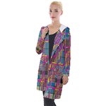 Colorful shapes texture                                                  Hooded Pocket Cardigan