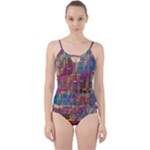 Colorful shapes texture                                                  Cut Out Top Tankini Set
