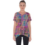Colorful shapes texture                                                  Cut Out Side Drop Tee