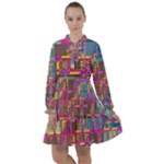 Colorful shapes texture                                                     All Frills Chiffon Dress
