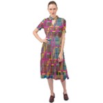 Colorful shapes texture                                                      Keyhole Neckline Chiffon Dress