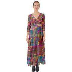 Button Up Boho Maxi Dress 