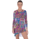 Colorful shapes texture                                                     Asymmetric Cut-Out Shift Dress
