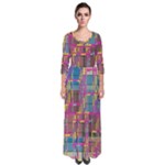 Colorful shapes texture                                                     Quarter Sleeve Maxi Dress