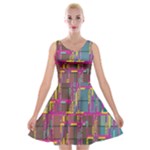 Colorful shapes texture                                                   Velvet Skater Dress