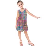 Colorful shapes texture                                                  Kid s Sleeveless Dress