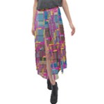 Colorful shapes texture                                                       Velour Split Maxi Skirt