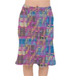 Colorful shapes texture                                                       Short Mermaid Skirt