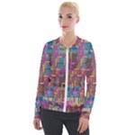 Colorful shapes texture                                                   Velour Zip Up Jacket