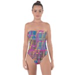 Colorful shapes texture                                                  Tie Back One Piece Swimsuit