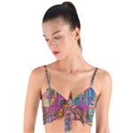 Colorful shapes texture                                                  Woven Tie Front Bralet