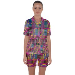 Satin Short Sleeve Pajamas Set 
