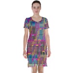 Colorful shapes texture                                                   Short Sleeve Nightdress