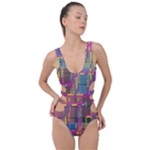 Colorful shapes texture                                                   Side Cut Out Swimsuit