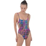 Colorful shapes texture                                                   Tie Strap One Piece Swimsuit