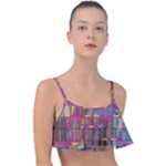 Colorful shapes texture                                                  Frill Bikini Top