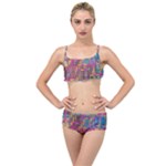 Colorful shapes texture                                                 Layered Top Bikini Set