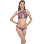Colorful shapes texture                                                   Cross Front Halter Bikini Set
