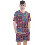 Colorful shapes texture                                                 Men s Mesh Tee and Shorts Set