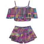 Colorful shapes texture                                                Kids  Off Shoulder Skirt Bikini