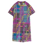 Colorful shapes texture                                                 Kids  Boyleg Half Suit Swimwear