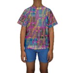Colorful shapes texture                                                    Kid s Short Sleeve Swimwear