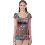 Colorful shapes texture                                                   Boyleg Leotard (Ladies)