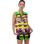 Colorful shapes                                                  Sleeveless Chiffon Button Shirt