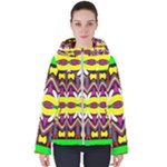 Colorful shapes                                                  Women s Hooded Puffer Jacket