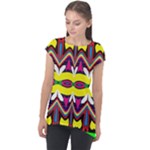 Colorful shapes                                                  Cap Sleeve High Low Top