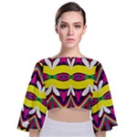 Colorful shapes                                                 Tie Back Butterfly Sleeve Chiffon Top