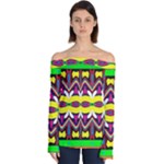 Colorful shapes                                                Off Shoulder Long Sleeve Top