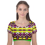 Colorful shapes                                                Velvet Short Sleeve Crop Top