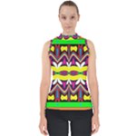 Colorful shapes                                                   Mock Neck Shell Top