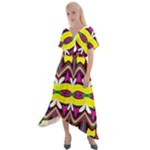 Colorful shapes                                                    Cross Front Sharkbite Hem Maxi Dress