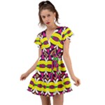 Colorful shapes                                                   Flutter Sleeve Wrap Dress