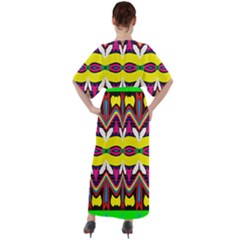 V-Neck Boho Style Maxi Dress 