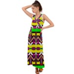 Colorful shapes                                                     V-Neck Chiffon Maxi Dress
