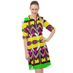 Colorful shapes                                                      Long Sleeve Mini Shirt Dress