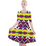 Colorful shapes                                                      Quarter Sleeve A-Line Dress