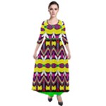 Colorful shapes                                                     Quarter Sleeve Maxi Velour Dress