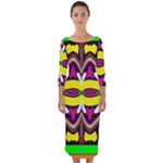 Colorful shapes                                                     Quarter Sleeve Midi Bodycon Dress