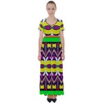 Colorful shapes                                                  High Waist Short Sleeve Maxi Dress